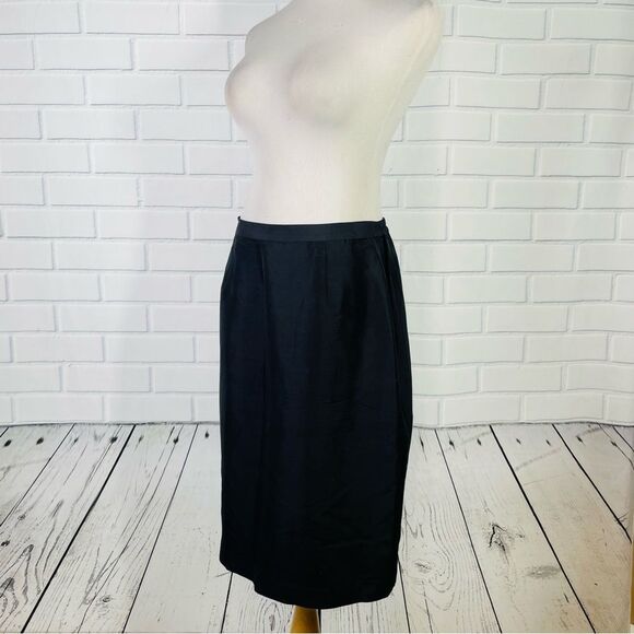 10/$25🦋 Spenser Jeremy Black 100% Silk Pencil Skirt - Size 12 - Picture 2 of 12